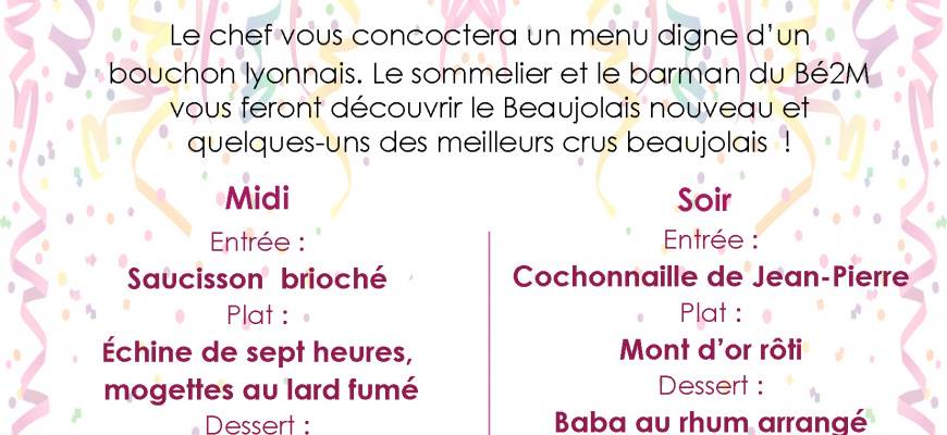 Sortie du Beaujolais nouveau ! Soirée