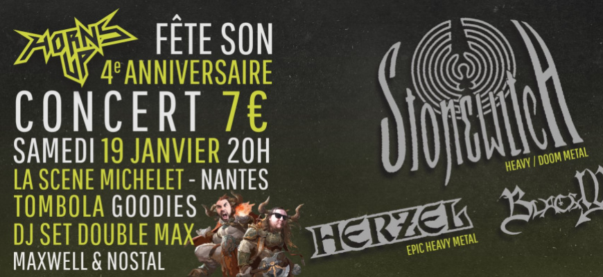 Horns up : 4 ans ! Stonewitch + Herzel + Blackwyvern Métal