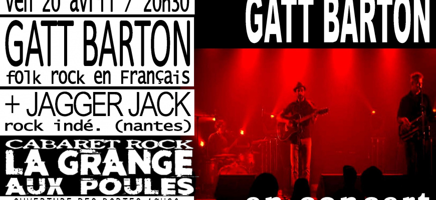 Gatt Barton &amp; Jagger Jack en concert à La Grange Rock/Pop/Folk